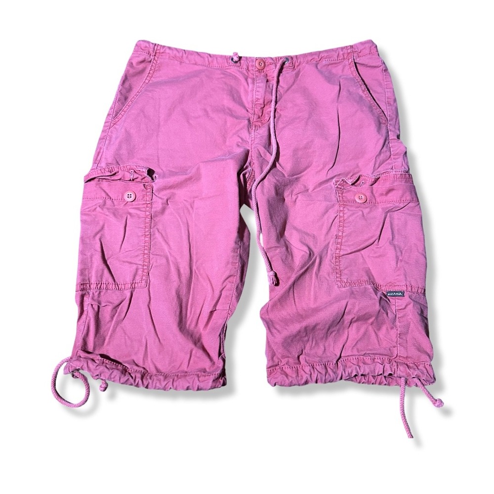Prana Cargo Shorts Womens 10 Pink Excellent Drawstring Cinch Hem Hiking Outdoor